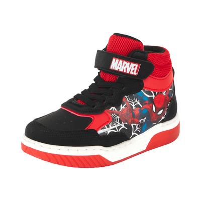 Sneaker DISNEY "Spiderman", Mädchen, Gr. 27, rot (schwarz), Synthetik, Textil, Schuhe Sneaker, mit cooler Blinkfunktion