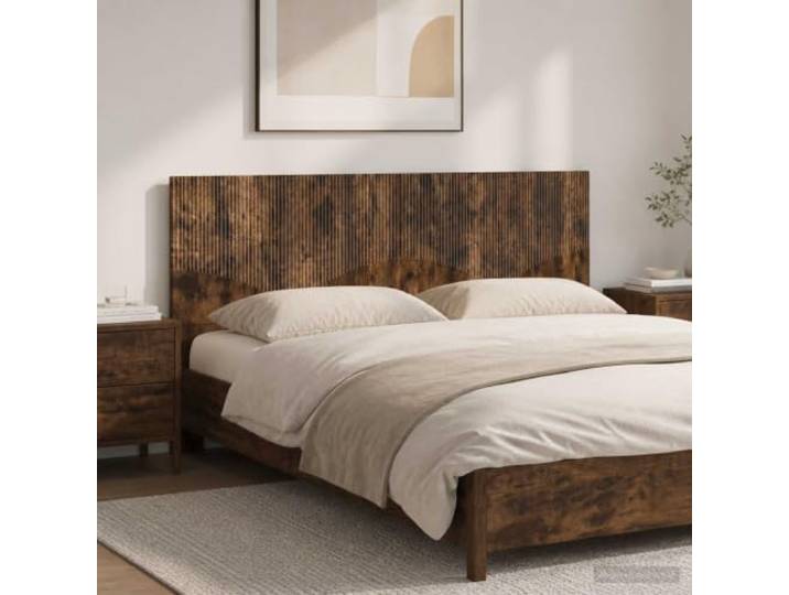 HGFDSAWE Wandmontiertes Kopfteil Raucheiche Holzwerkstoff 200 x 3 x 50 cm Platzsparende Wandmontage, Praktischer Stauraum, Modernes Design