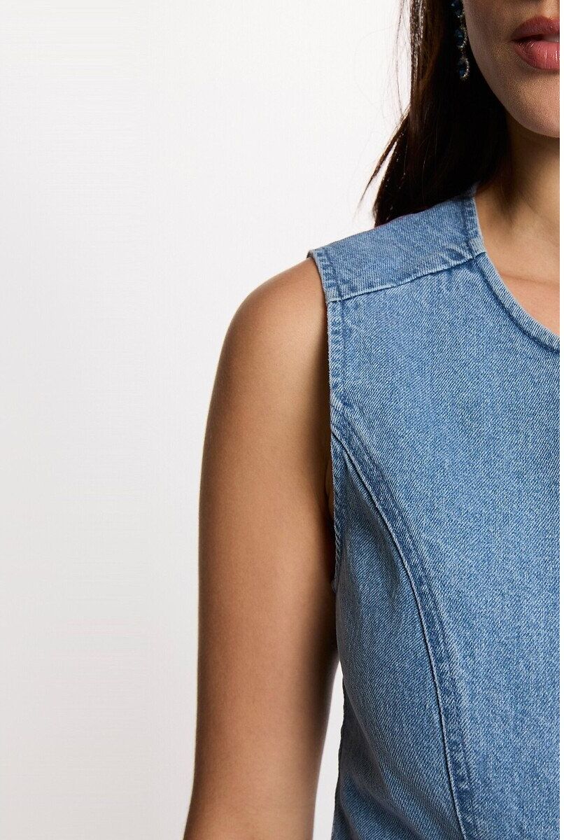 MORGAN Gilet jean sans manches