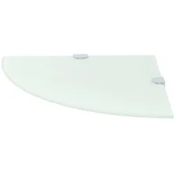 vidaXL Eckablage mit Verchromten Halterungen Glas Weiß 25x25 cm