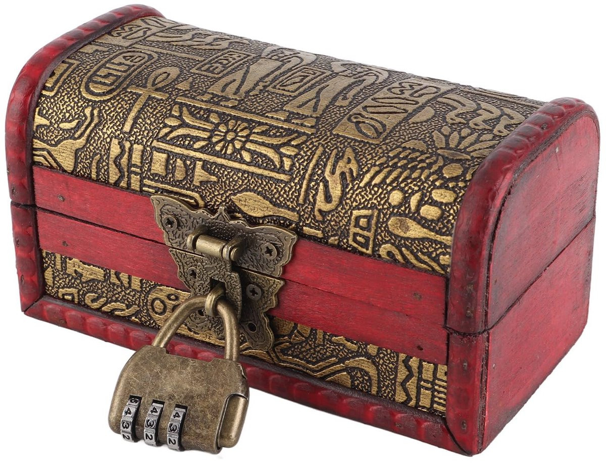 Klassieke houten sieradendoos met slot in Europese stijl