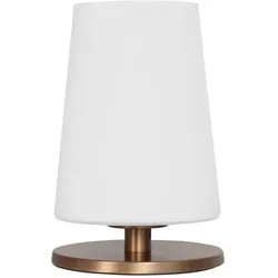 Steinhauer Tischleuchte ANCILLA, konisch, Ø 14.5cm, E27, mit Touch-Dimmer, bronze gebürstet / Opalglas weiß STE-3101BR