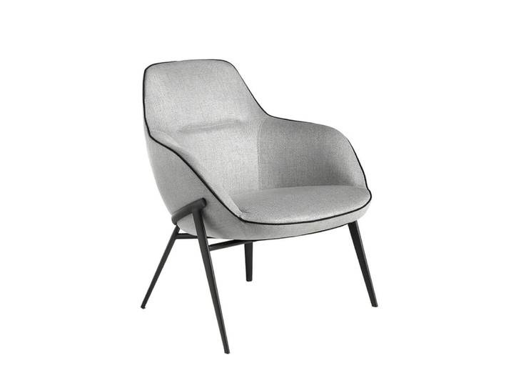 Fauteuil confident en tissu gris