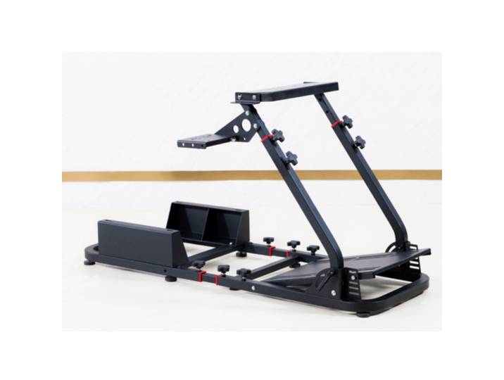 Support de Volant de Simulation de Course Réglable avec Support de Volant et de Pédales, Cadre de Cockpit de Simulation de Course, Conception à Poutre Transversale, Accessoire de Jeu