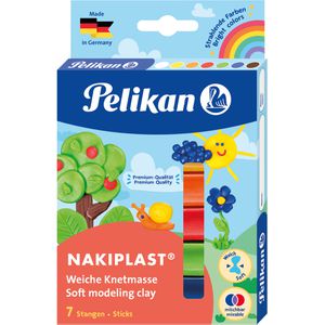 Pelikan Knete Nakiplast 196/7, 622712, 7 Stangen, ab 3 Jahren, farbig sortiert, 125g
