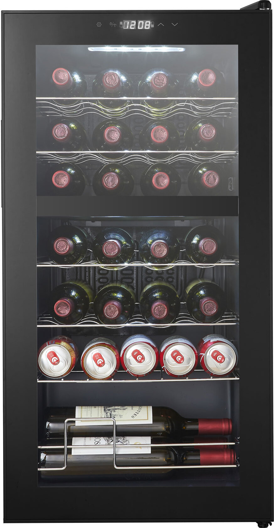 CAVIN Freistehender Weinkühlschrank - Northern Collection 28 Black | Kapazität 28 Flaschen | 2 Temperaturzonen | Abtauautomatik | Kompressor