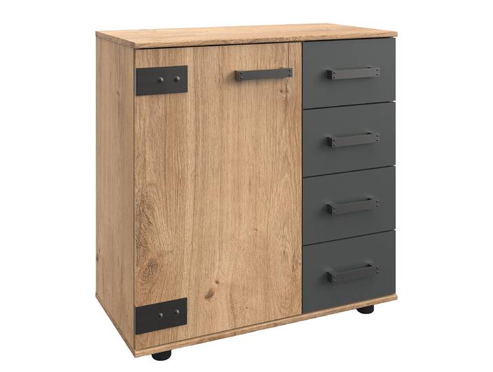 Commode Stockholm 81cm Marron/Noir