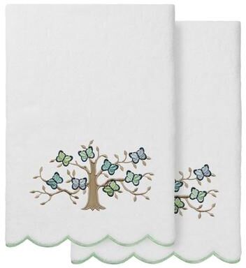 Authentic Hotel and Spa 100% Turkish Cotton TERESA Scallop Embellished Towel Collection.