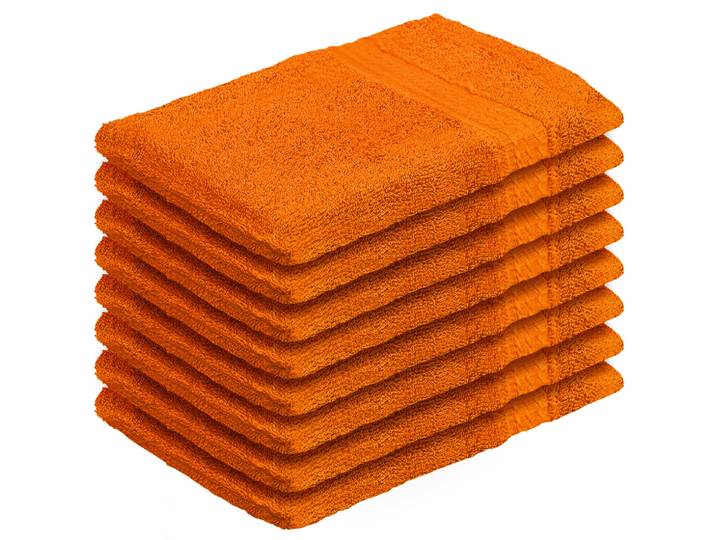 8er-Set Waschhandschuhe aus 100% Baumwolle, Waschlappen mit Schlaufe, terra