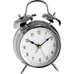 TFA Dostmann 98.1043 Quarz Wecker Silber Alarmzeiten 1
