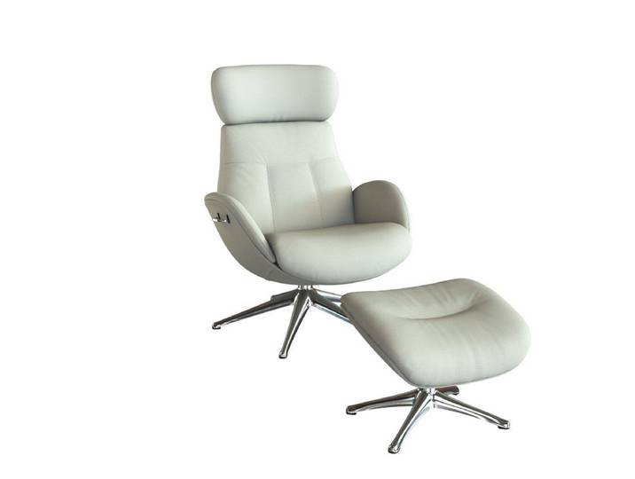 FLEXLUX Relaxsessel Elegant, Funktionssessel, verstellbarer Rücken- und Kopfstütze, Premium Komfort, Rücken- und Kopfteilverstellung, Drehbar, Fuß Alu