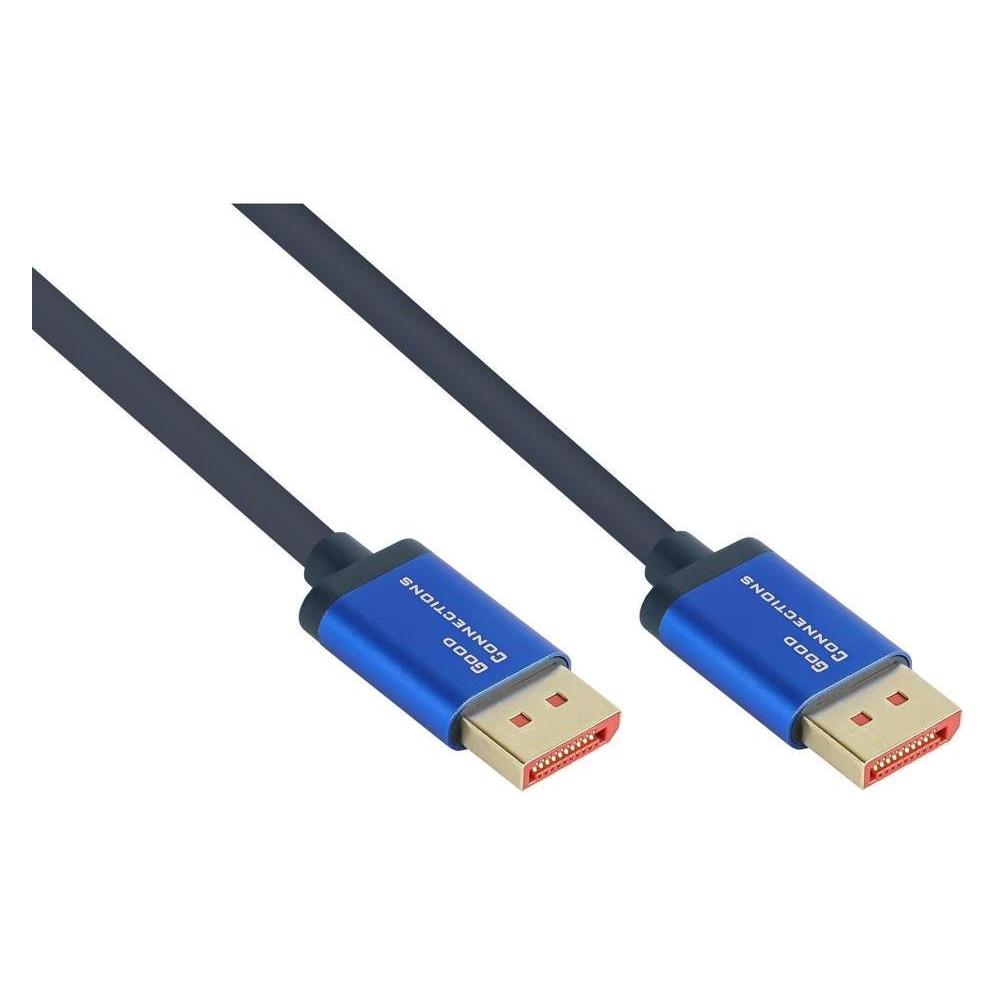 Good Connections DisplayPort 1.4 SmartFLEX Kabel, 8K UHD-2 / 4K UHD, Aluminiumgehäuse, CU, dunkelblau, 0,5m, Good Con (0.50 m) (4814-SF005B)