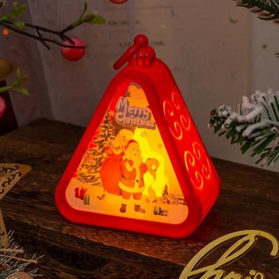 Uplift Picks Mini Christmas LED Lantern Holiday Table Decoration With Santa Or Snowman red B