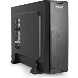 Tooq Technology CAJA SLIM MATX TQC-3007U3CD 500W LECTOR TARJETAS (mATX, Mini-ITX), PC Gehäuse, Schwarz