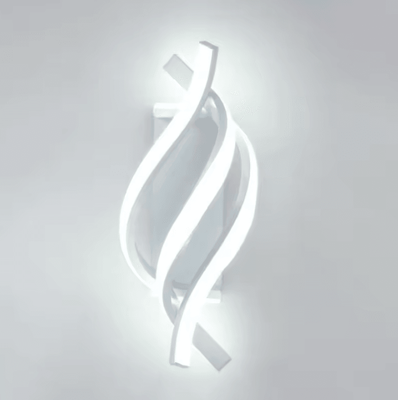 Inspire Curations Curved Spiral LED Wall Light Modern Decorative Sconce white 3 Colors Light