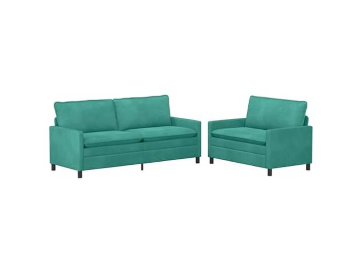 KUTYWEXFM Sofa Set 2-Teilig Türkis Samt Couch Garnitur 5-Sitzer Moderne Samtcouch-Kombination in Türkis für stilvolle Akzente im Wohnzimmer und ein angenehmes Sitzerlebnis.