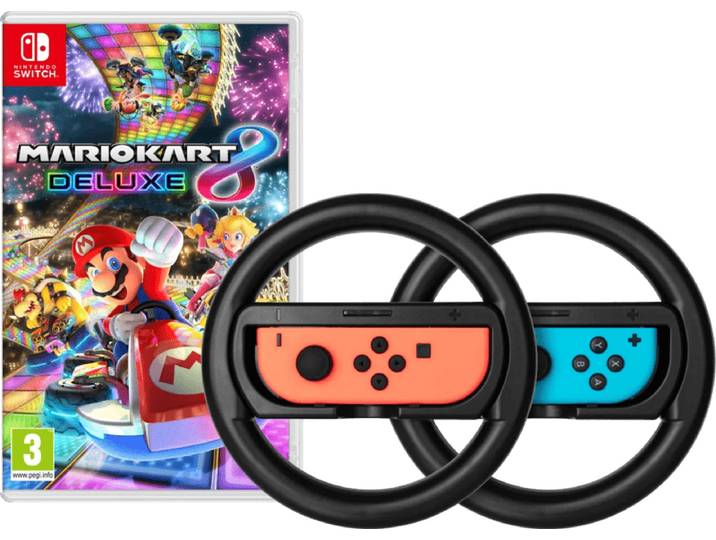 Mario Kart 8 Deluxe + BlueBuilt Stuurtjes voor Nintendo Switch