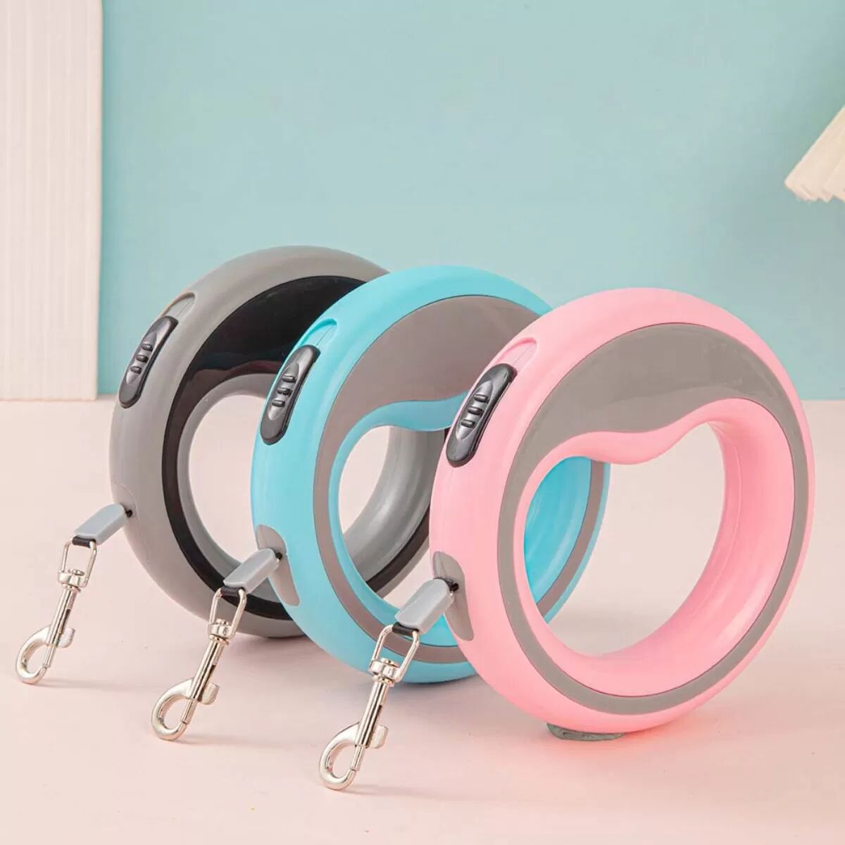 INF Laisse Rétractable Automatique pour Chien - Anti-Nœuds pour Petits et Moyens Chiens Bleu
