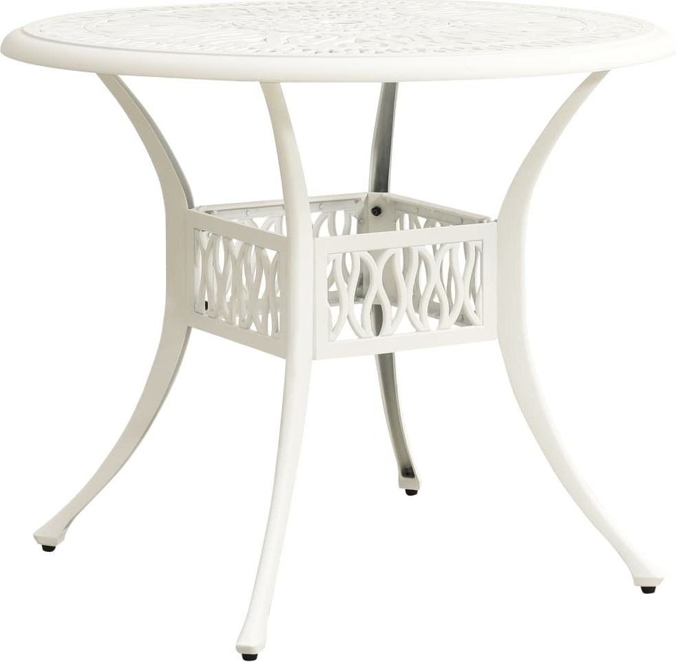 Maison Exclusive - Gartentisch Weiß 90x90x74 cm Aluminiumguss
