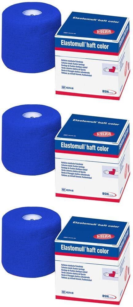Elastomull haft color 10 cmx20 m Fixierb.blau x3 3x1 St Binden