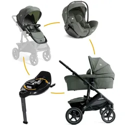 Joie Signature Kombi-Kinderwagen-Set Vinca 4in1 grün Aluminium Evergreen