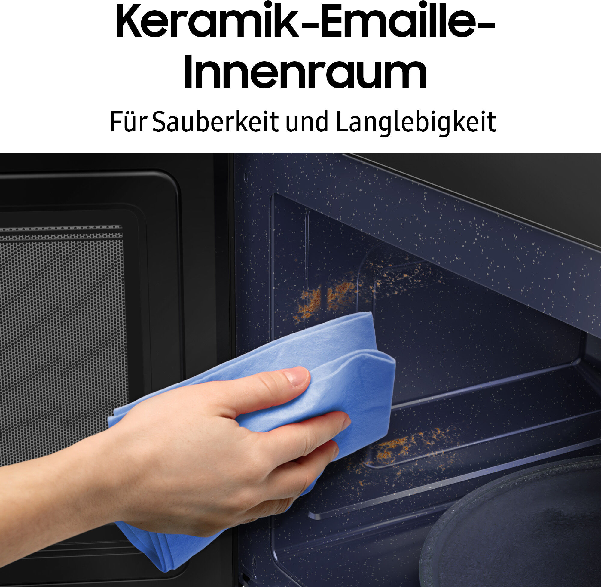 Samsung Mikrowelle "MG20A7013CB/EG", schwarz, B:48,9cm H:27,5cm T:32,6cm, Mikrowellen, Garen, Backen & Grillen mit pflegeleichten Keramik-Emaille Innenraum, Mikrowelle