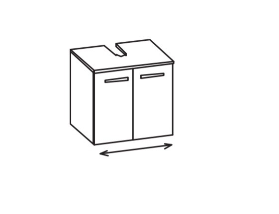 Artiqua 400 variabler Universalwaschtischunterschrank, Castello Eiche quer NB, 400-WBV2T-1-7134-426 400-WBV2T-1-7134-426