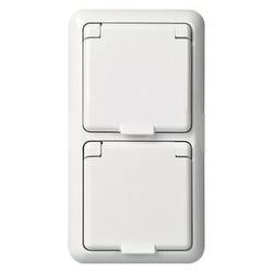 ELSO 235414 ELSO Steckdose 235414 2fach 16A FASHION IP44 reinweiß Schutzkontakt-Steckdose Fashion 5 St.