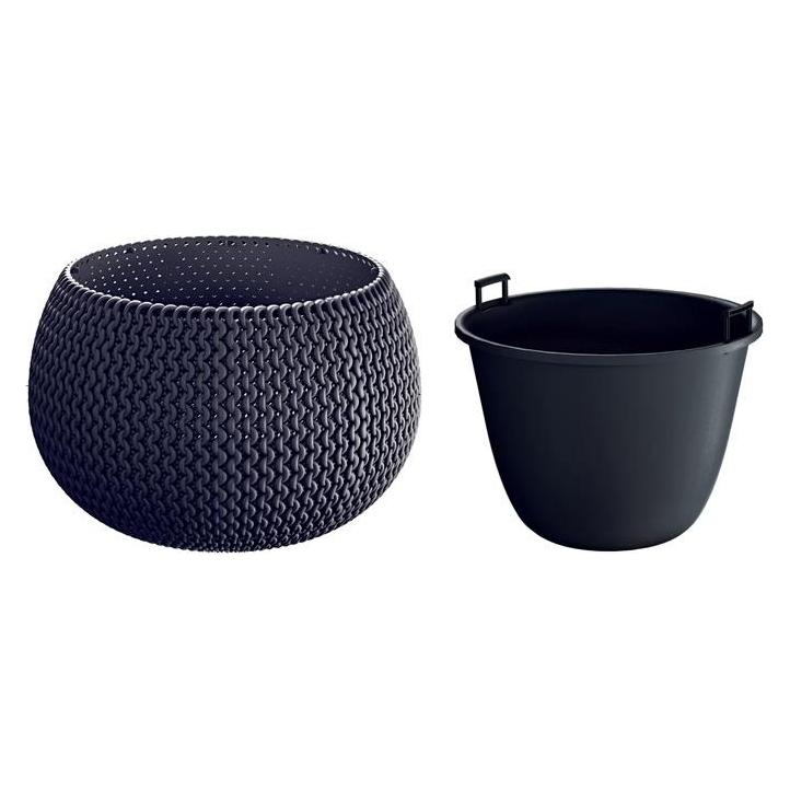 Prosperplast Blumentopf Splofy DKSP290, Ø 29 cm, anthrazit (29 x 19 cm) (42052281)