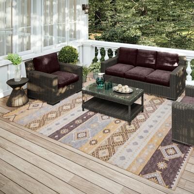 Addison Rugs Addison Indoor/ Outdoor Yuma Southwest Boho Washable Rug