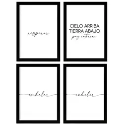 POSTER Set mit 4 Atmen TypografieStil A3 Rahmenlos