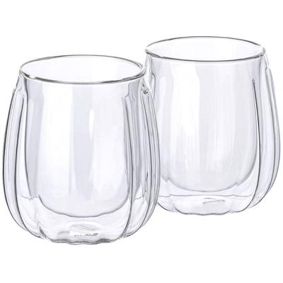 Latte-Macchiato-Glas MULEX "Mulex Gläser Set Chicago", transparent, H:10cm Ø:7,5cm, Borosilikatglas, Trinkgefäße, Latte-Macchiato-Glas, doppelwandig, ideal f. Kaffee, Cappuccino, Latte Macchiatto, 2tlg