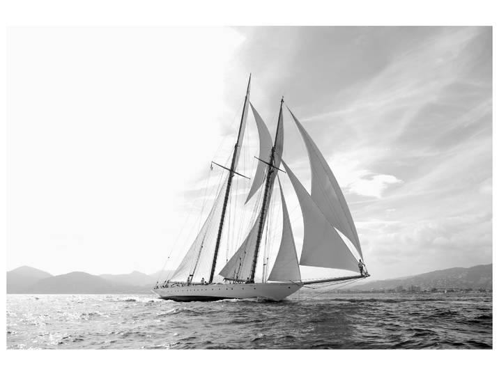 Canvas Segelschiff in Schwarz Weiss image LAND