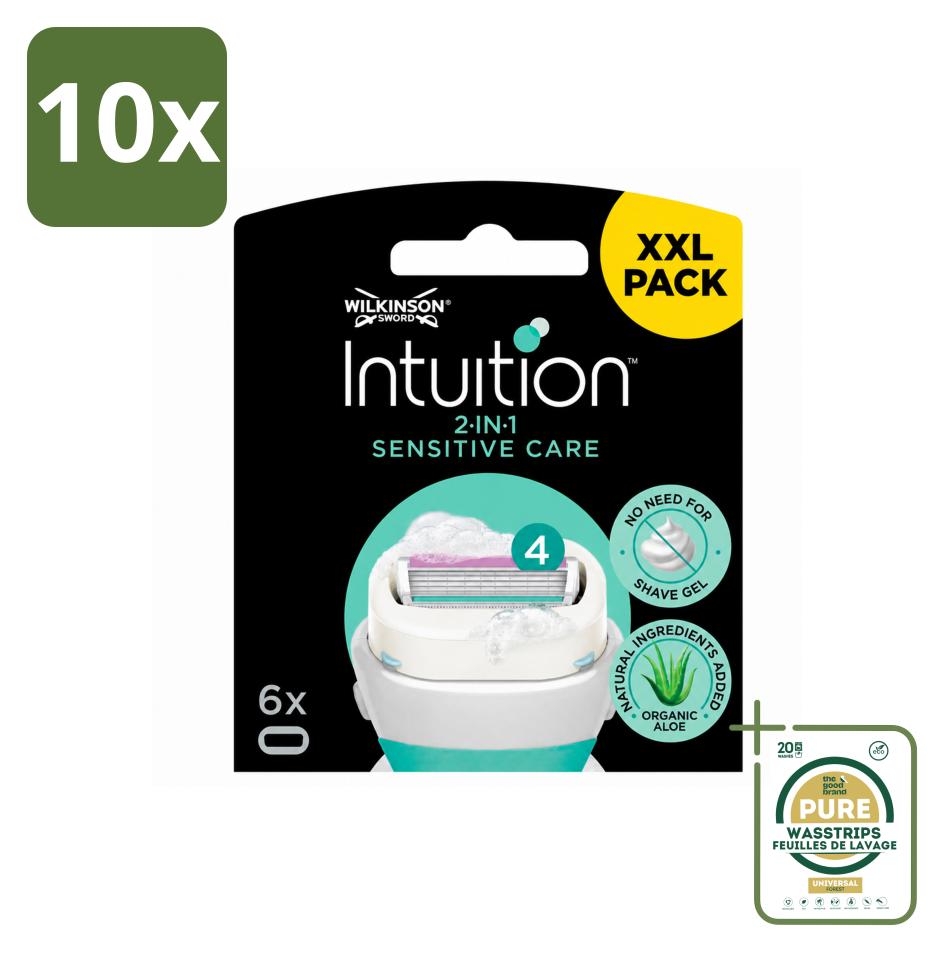 10 x Wilkinson Intuition Sensitive Care Ersatzklingen für empfindliche Haut - Vorratspackung - 10 Stücke