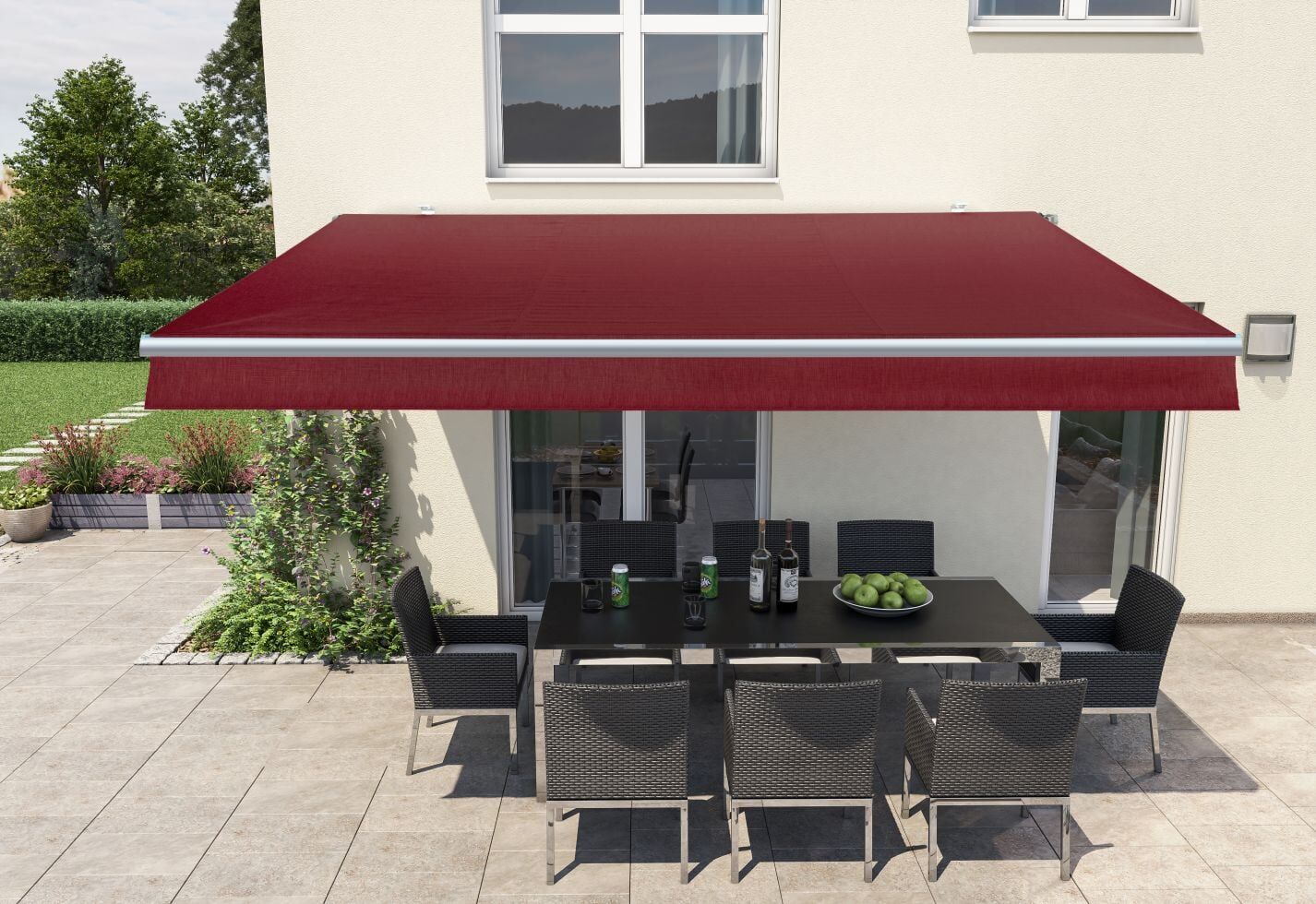 Weitere Gelenkarm-Markise Berlin bordeaux rot Breite 300 cm, Ausfall 200 cm