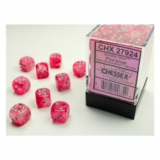 Chessex Würfel - 12mm - Ghostly Glow Pink/silver (Würfelset 36 x W6) 292708