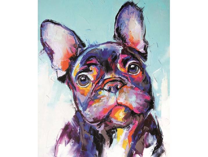 Leinwandbild BÖNNINGHOFF Wandbild BUNTE BULLDOGGE XXL 118x140 cm – Leinwandbild Keilrahmen Deko , bunt (farbe bild(er): schwarz, pink, gelb), B:118cm H:140cm T:5cm, Canvas, MDF, Bilder, Leinwandbild, auf Keilrahmen gespannt