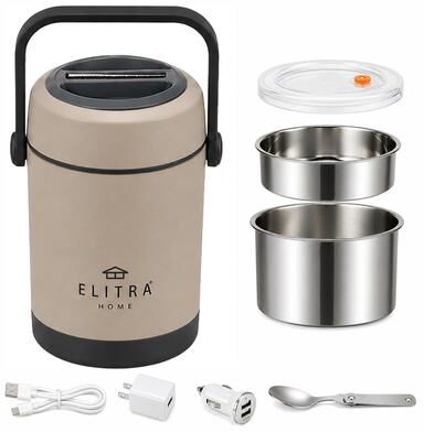 ELITRA HOME Elitra 304 Stainless Steel Portable Electric Lunchbox USB-C Heated
