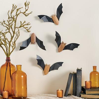 Rustic Wall Hanging Bats, Set Of Four - Grandin Road