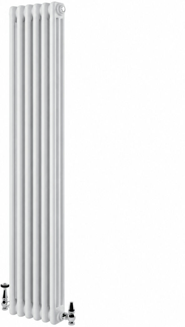 White Stone Uxbridge Vertical Traditional Colosseum Radiator White 1800mm H x 290mm W x 130mm D