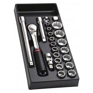 Facom Modul mit Steckschluesseln 1/2', 12-kt., 15-tlg. metrisch SL.161 (1/2") (MOD.SL112)