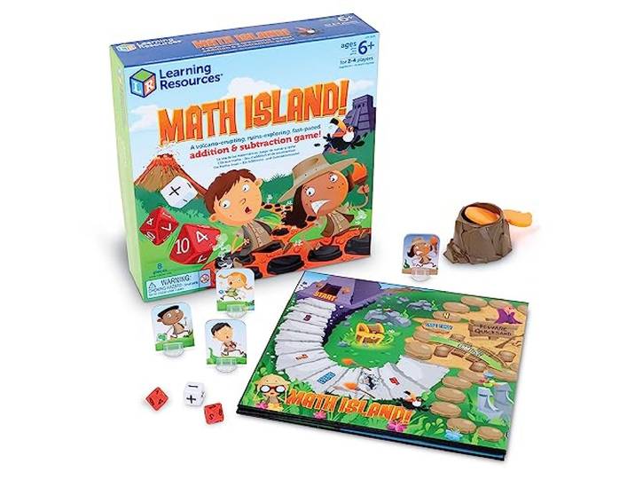 Learning Resources Wiskunde Eiland! Aanvulling en Aftrekken Spel 8-Stukken Set, Veelkleurig