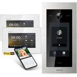 HD Video Türsprechanlage mit Touchscreen und RFID für 2 Familienhaus, 2x Monitore, Balter EVO HD Touch