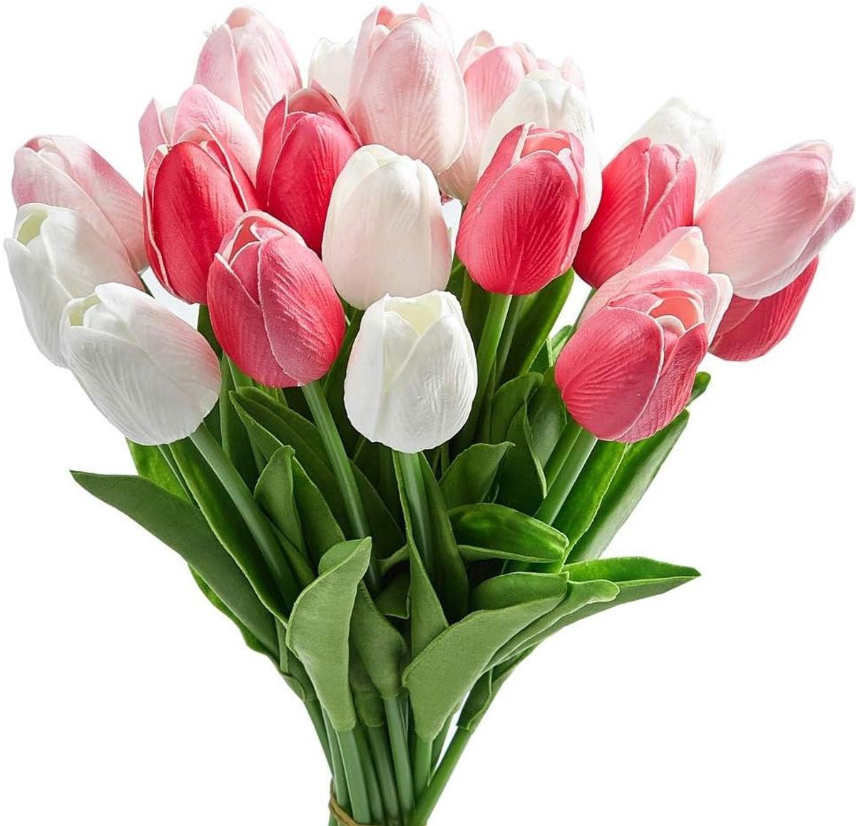 Set van 24 veelkleurige kunsttulpen voor decoratie in huis