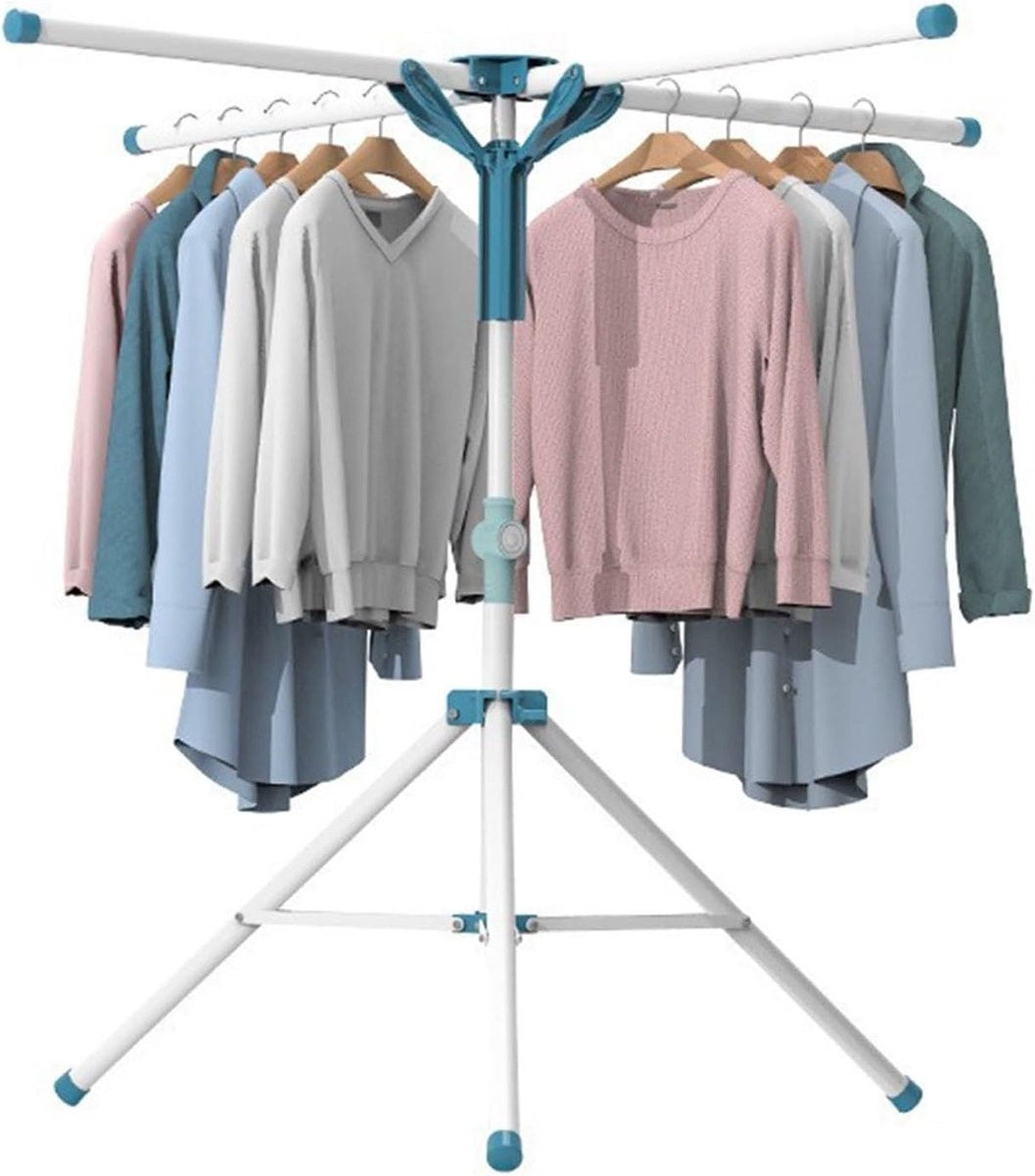 Opvouwbaar en uitbreidbaar wasstang droogrek voor kleding, hoogte: 110-180 cm