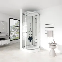HOME DELUXE Dampfdusche mit Wasserfall und Dampfsauna WHITE PEARL - 100 x 100 cm