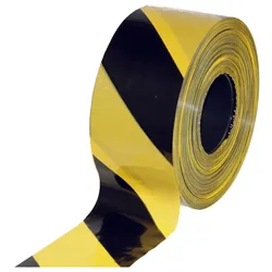 Absperrband 80 mm  x 500 m gelb, schwarz