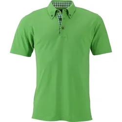 James & Nicholson Herren Trachten Piqué Polo JN716 lime green/lime green/white S
