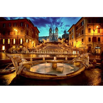 Fototapete PAPERMOON "Brunnen in Stadt", bunt, B:4m L:2,6m, Vlies, Tapeten
