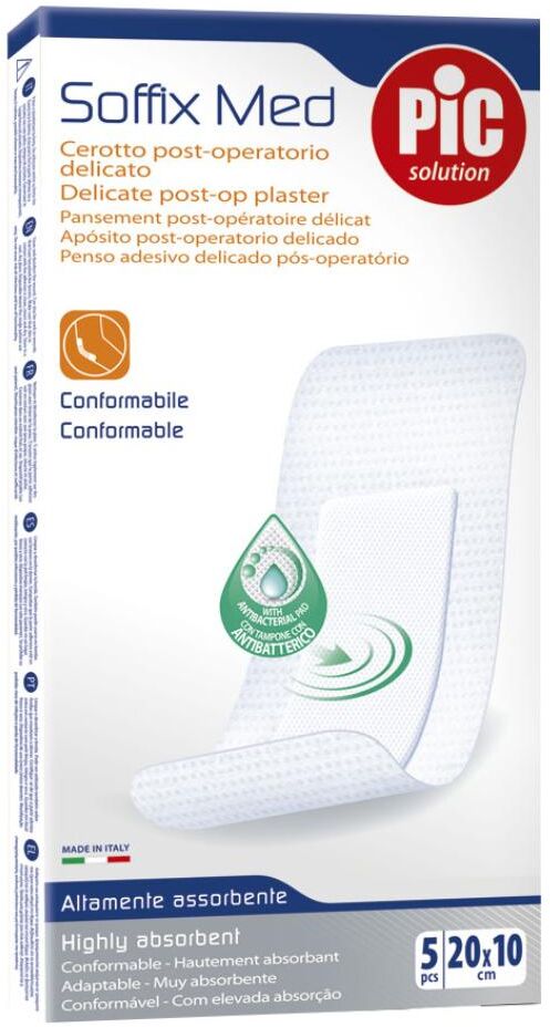 THERAS CONSUMER HEALTH Srl Pic Soffix Med Cerotto Post Operatorio Delicato 10x20cm 5 Pezzi